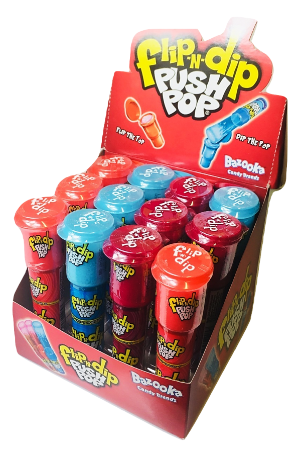 Nueva propuesta de la golosina Push Pop Flip N’ Dip.