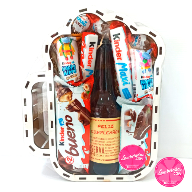 Caja botellas de cerveza artesana, chuches y chocolates – Las