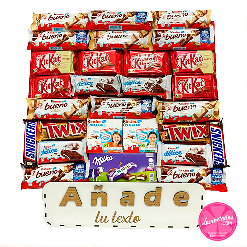 cesta de chocolate para regalar personalizada